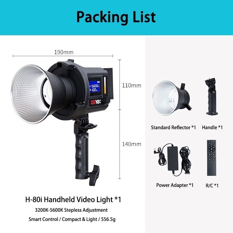 80W Handheld LED Video Light