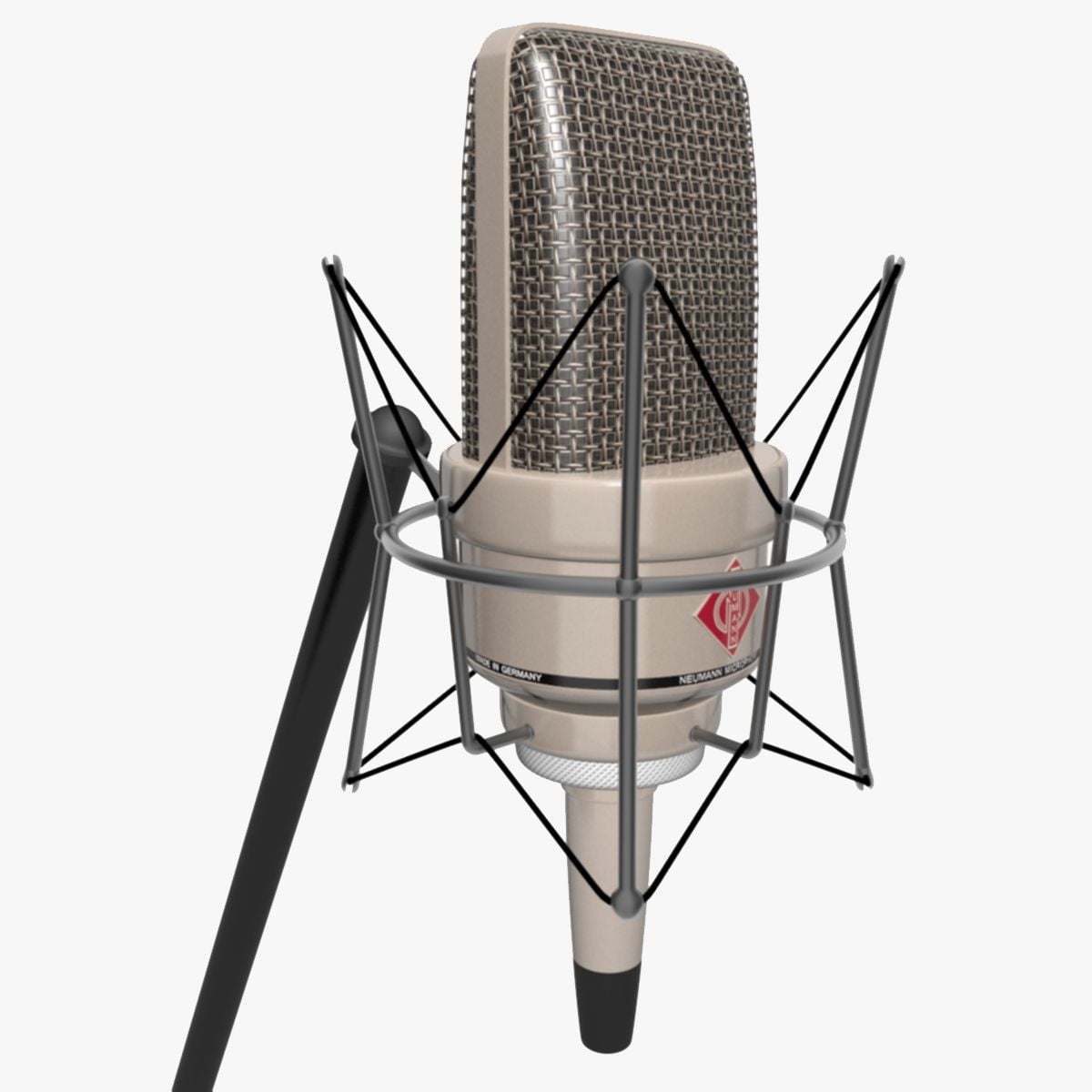 Professional studio condenser microphone closeup